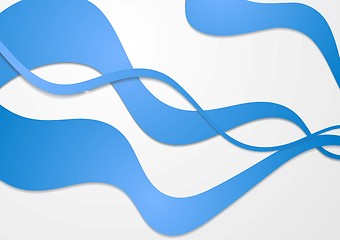 Image showing Light blue abstract waves vector design