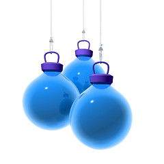 Image showing Blue Christmas Balls