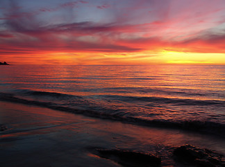 Image showing Sunset Waves