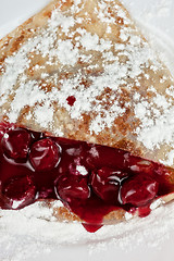 Image showing pancakes with cherries