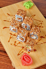 Image showing sesame sushi rolls