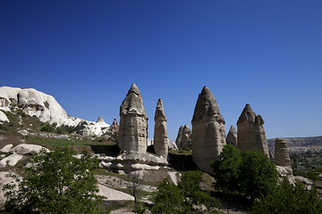 Image showing Fairy chimneys rock formations in Cappadocia