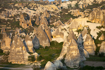 Image showing View of Cappadocia valley at sunset