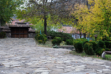 Image showing Cobbled Courtyard in the Fall