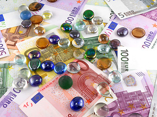 Image showing stones set on euro money background