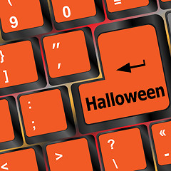 Image showing halloween word on button of the keyboard key button