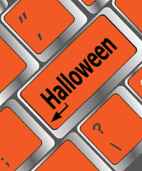 Image showing halloween word on button of the keyboard key button