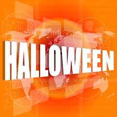 Image showing halloween word on digital touch screen