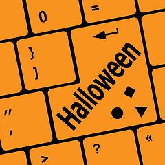 Image showing halloween word on button of the keyboard key button