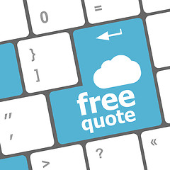 Image showing Key for free quote - business concept