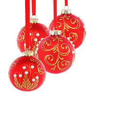 Image showing Beautiful red Christmas balls.