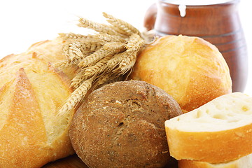 Image showing Bread, wheat ears close up.