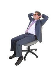 Image showing Happy businessman sitting.