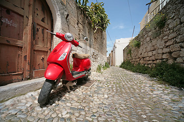 Image showing Red italian scooter