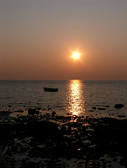 Image showing Boat Sunset