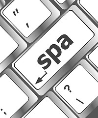 Image showing healthy lifestyle shown by spa computer button