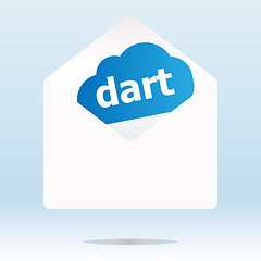 Image showing mail envelope with dart word on blue cloud