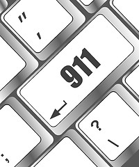 Image showing Computer keyboard with the 911 sign