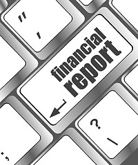 Image showing keyboard with financial report button