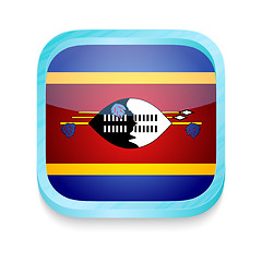 Image showing Smart phone button with Swaziland flag
