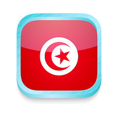 Image showing Smart phone button with Tunisia flag