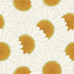 Image showing Chamomile retro seamless pattern