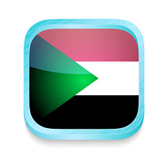 Image showing Smart phone button with Sudan flag