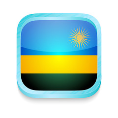 Image showing Smart phone button with Rwanda flag