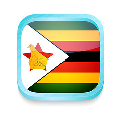 Image showing Smart phone button with Zimbabwe flag