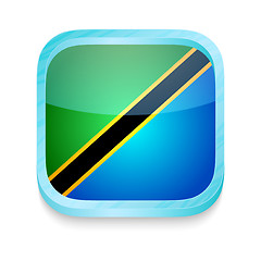 Image showing Smart phone button with Tanzania flag