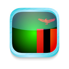 Image showing Smart phone button with Zambia flag