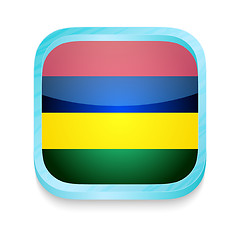 Image showing Smart phone button with Mauritius flag