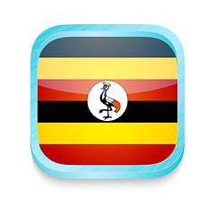 Image showing Smart phone button with Uganda flag