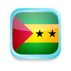 Image showing Smart phone button with Sao Tome & Principe flag