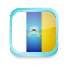 Image showing Smart phone button with Canary Islands flag