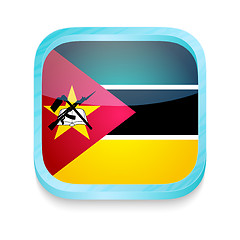 Image showing Smart phone button with Mozambique flag