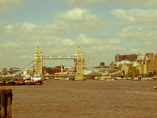 Image showing Retro looking Tower Bridge, London