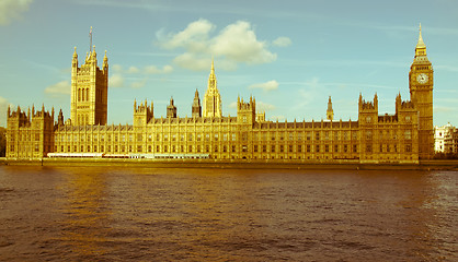 Image showing Retro looking Houses of Parliament