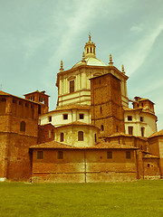 Image showing Retro looking San Lorenzo church, Milan