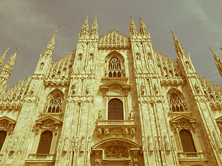 Image showing Retro looking Duomo, Milan