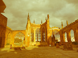 Image showing Retro looking Coventry Cathedral ruins