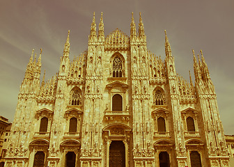 Image showing Retro looking Duomo, Milan