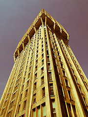 Image showing Retro looking Torre Velasca, Milan