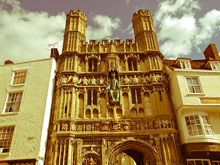 Image showing Retro looking St Augustine Gate in Canterbury