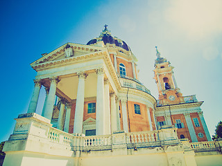 Image showing Retro look Basilica di Superga, Turin, Italy