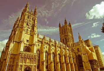 Image showing Retro looking Canterbury Cathedral