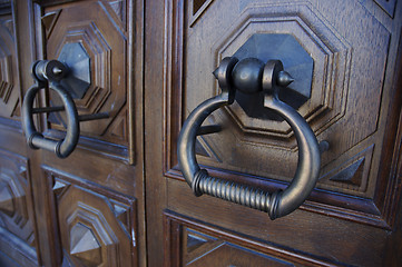 Image showing massive old door-handle in the church