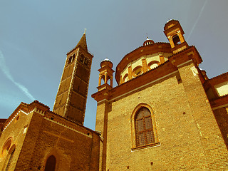 Image showing Retro looking Sant Eustorgio church, Milan