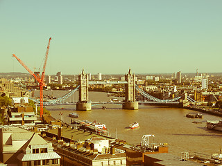 Image showing Retro looking Tower Bridge London