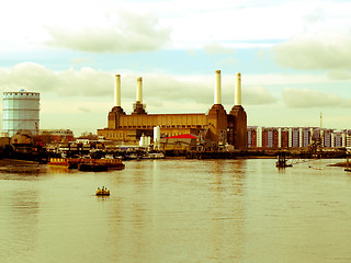 Image showing Retro looking London Battersea powerstation